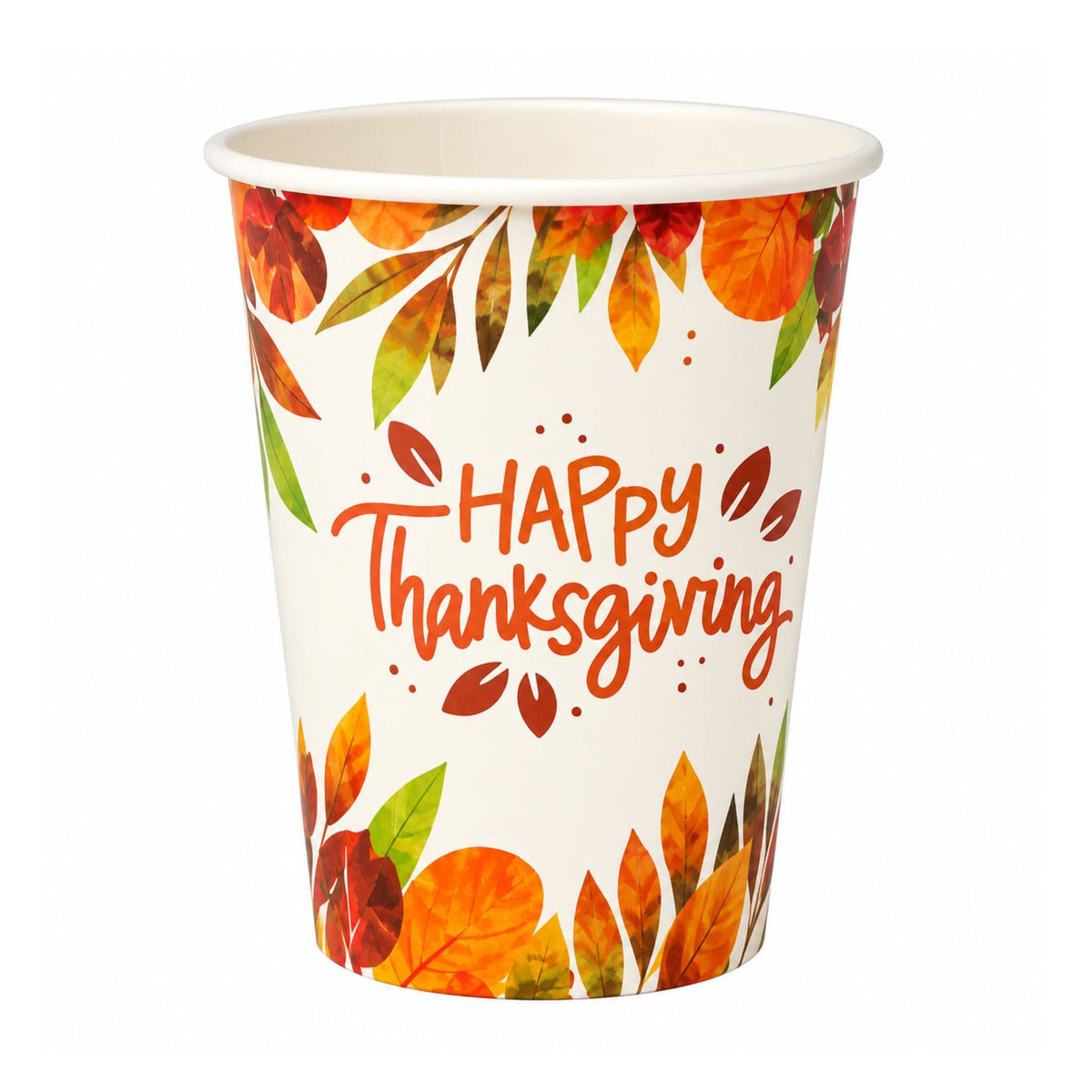 9 oz “Happy Thanksgiving” Disposable Paper Cups (8 Pack)!