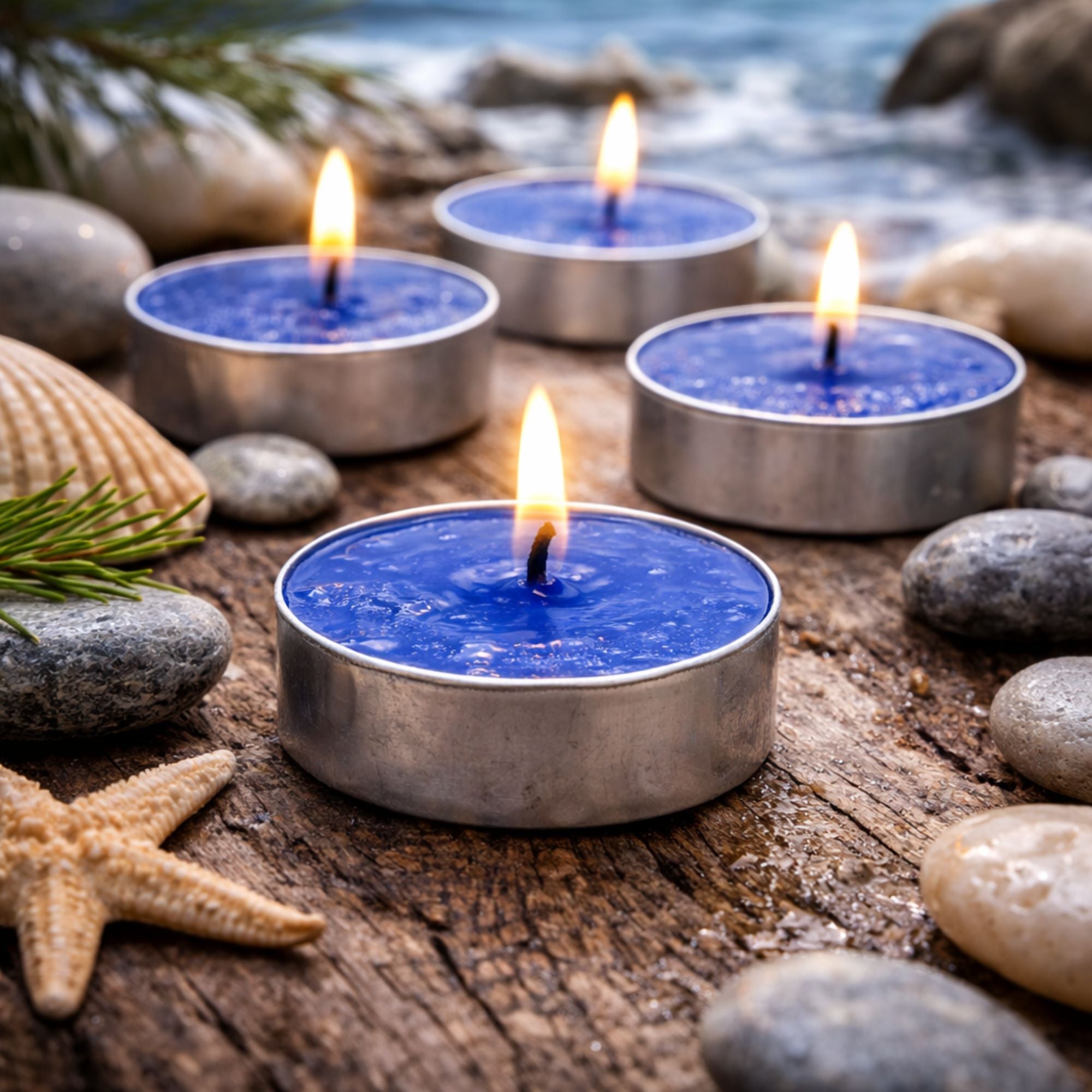 Sweet Blueberry Scented Tea Light Candles candle candles size and feature image
