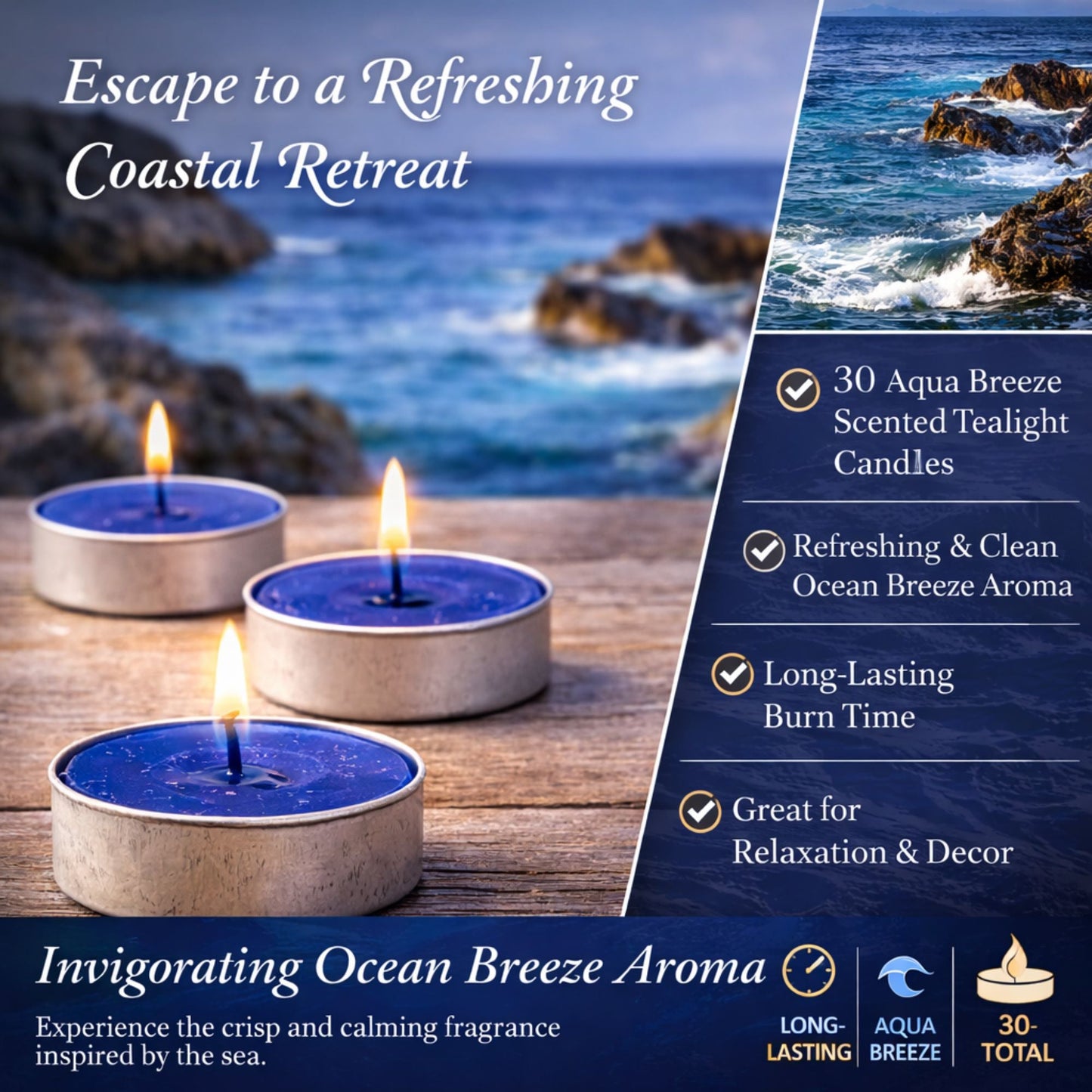 Sweet Blueberry Scented Tea Light Candles Candles WICK & WAX