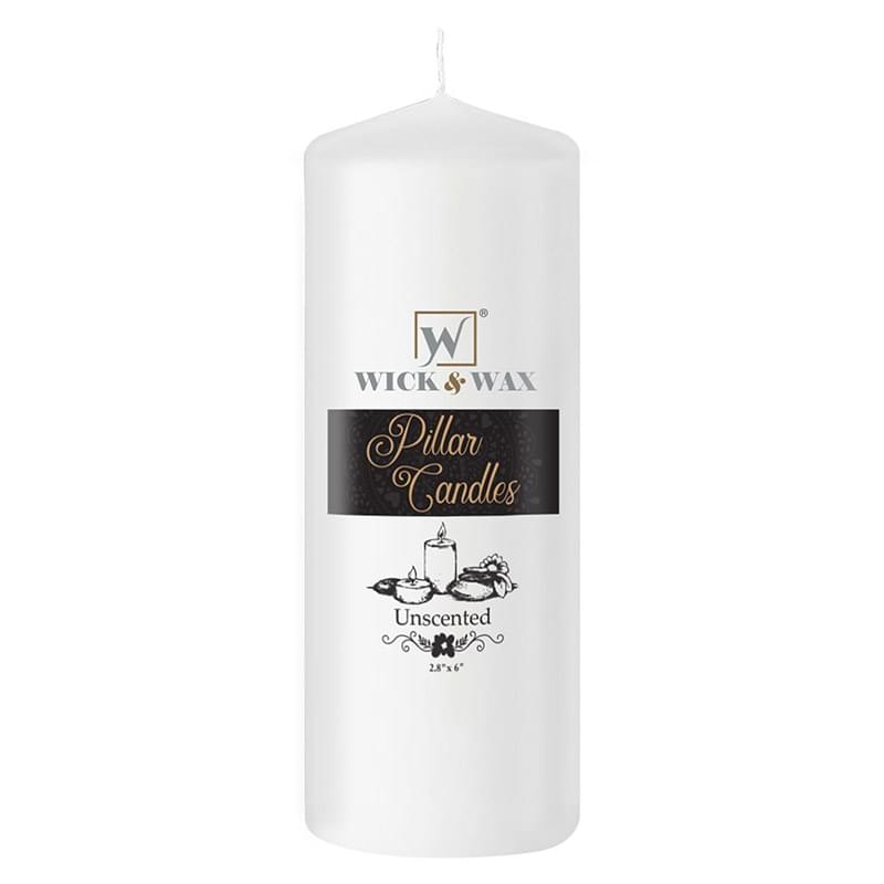 3"x6" Unscented White Pillar Candle Candles main product image