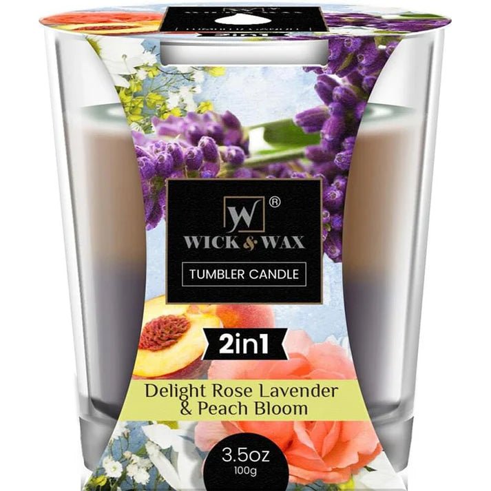 3.5oz Double Scented Rose Lavender and Peach Blossom Jar Candle Candles size and feature image