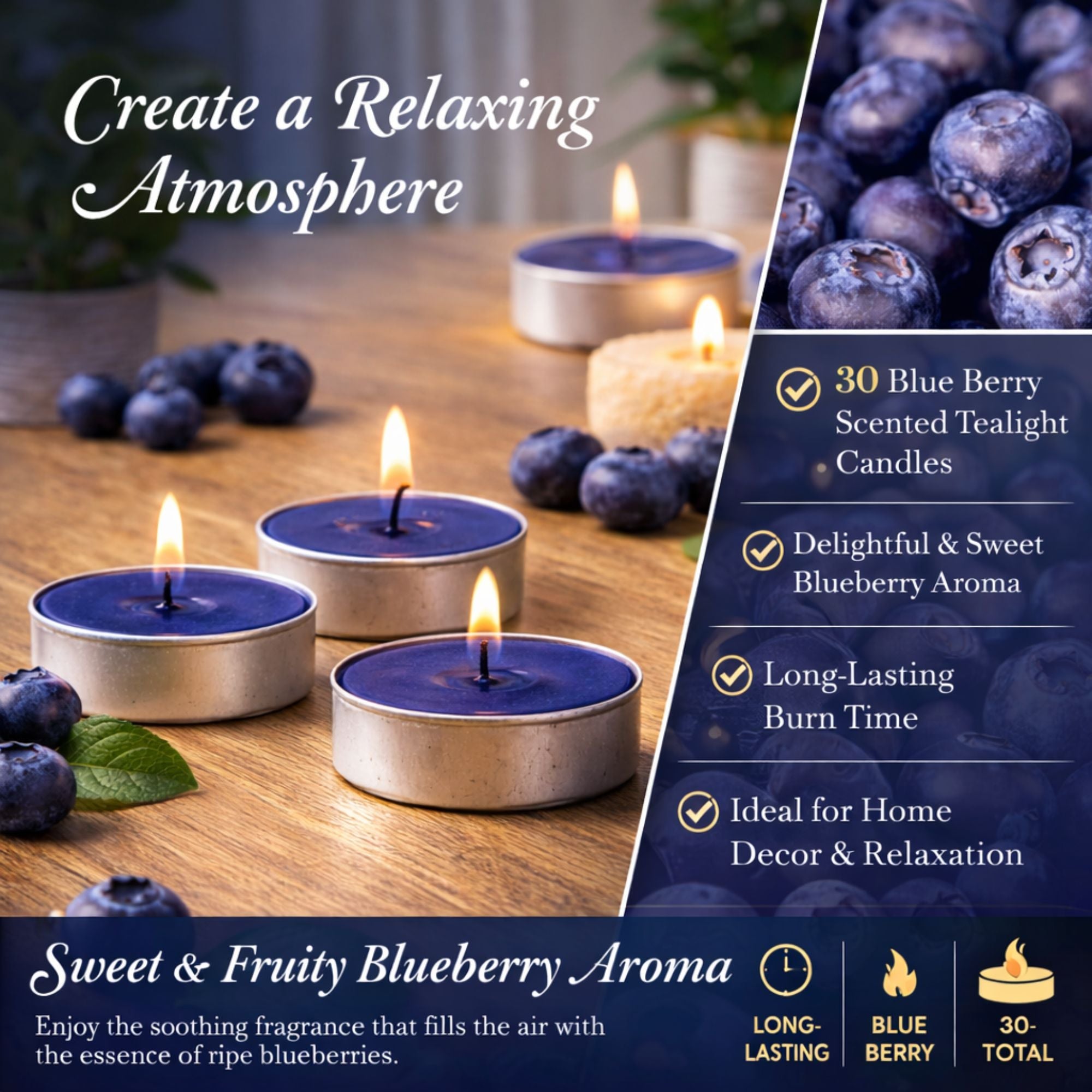 Tealight Bluberry Scented Candles candle candles product detail image
