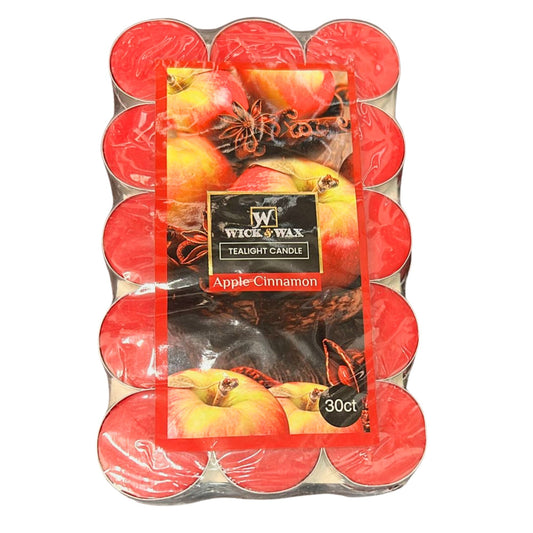 Apple Cinnamon Scented Tea Light Candle Candles WICK & WAX