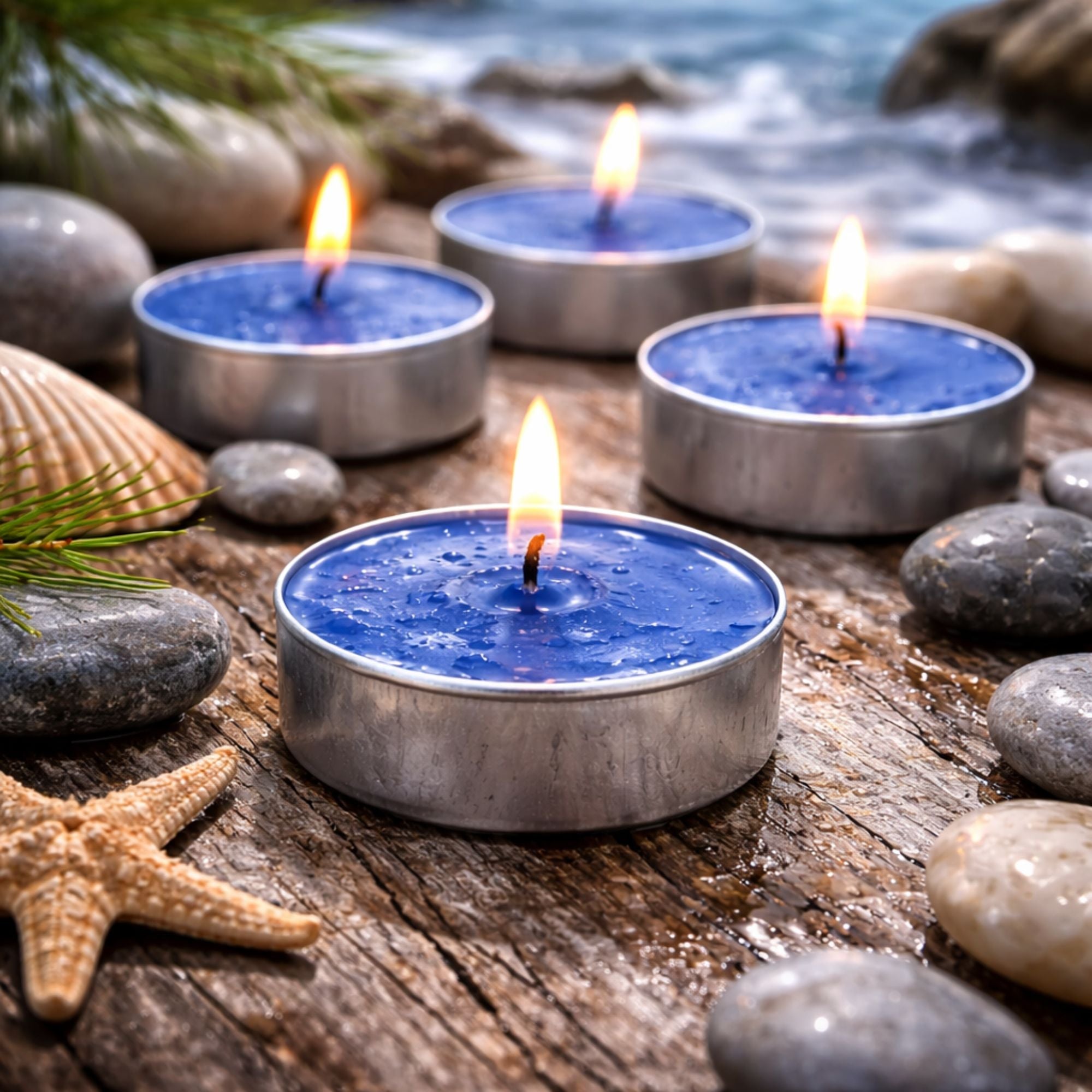 Tealight Aqua Breeze Scented Candles candle candles size and feature image
