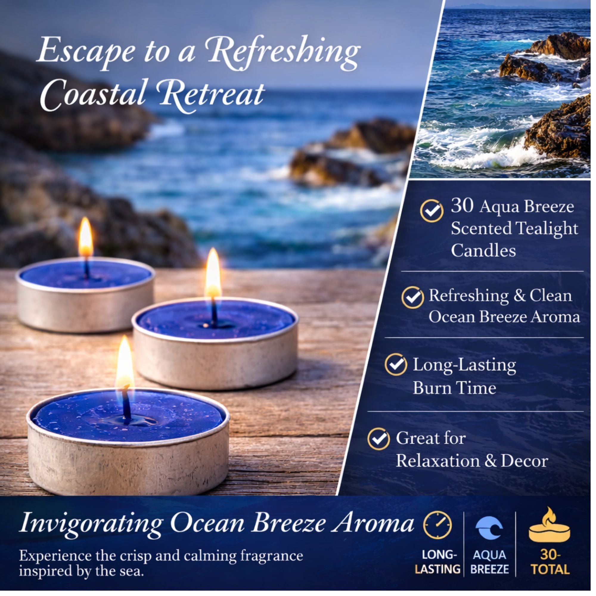 Tealight Aqua Breeze Scented Candles candle candles product detail image
