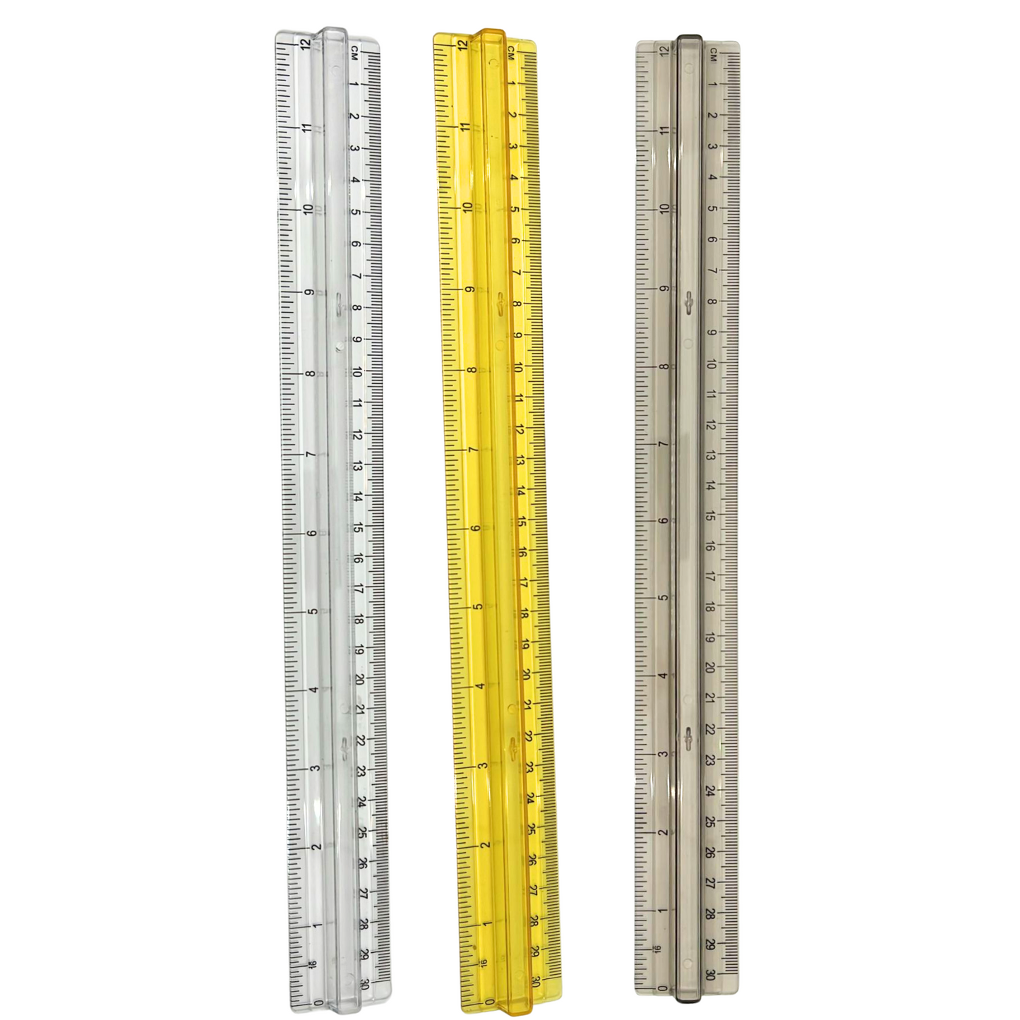 99¢– 12" Raised Grip Aluminium Ruler – Metric & Imperial Scale