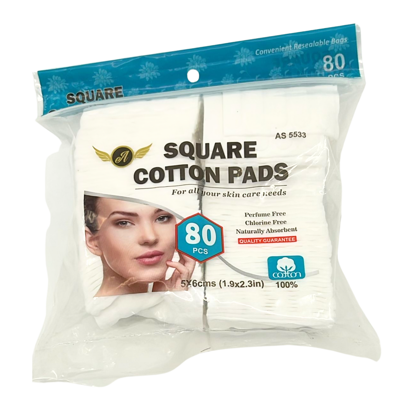 99¢- White Cotton Square Pads | 80 ct.