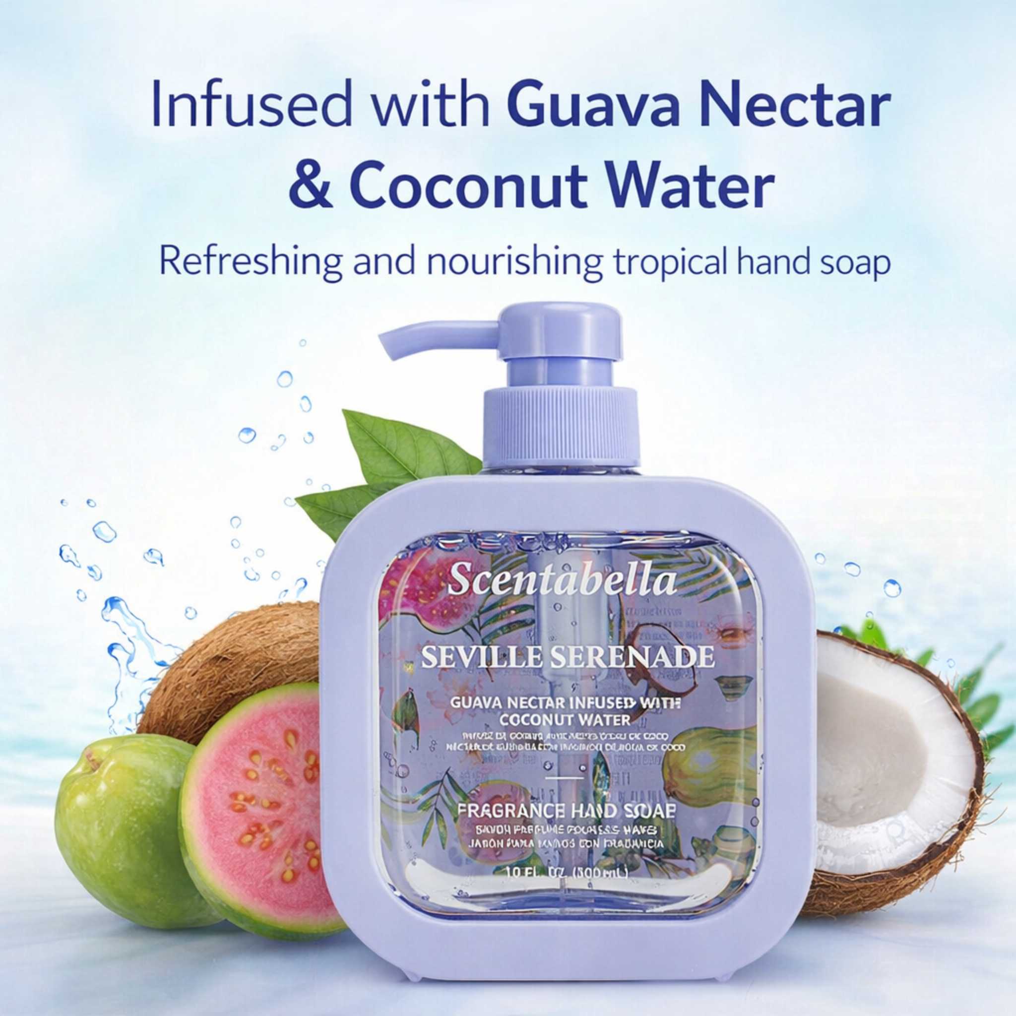 10 FL OZ Guava Nectar & Coconut Water Scented Hand Soap First Aid Antiseptic size and feature image