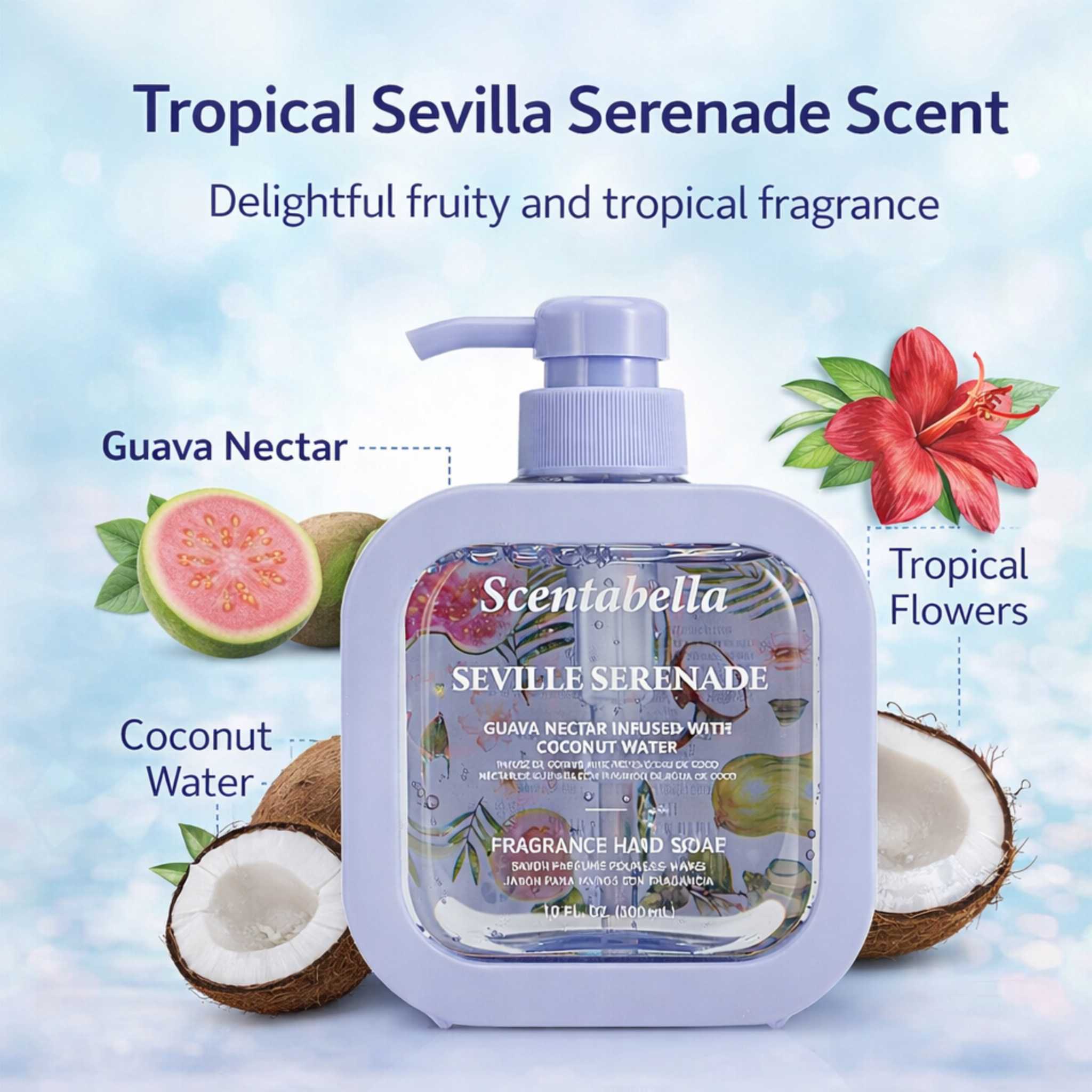 10 FL OZ Guava Nectar & Coconut Water Scented Hand Soap First Aid Antiseptic product detail image