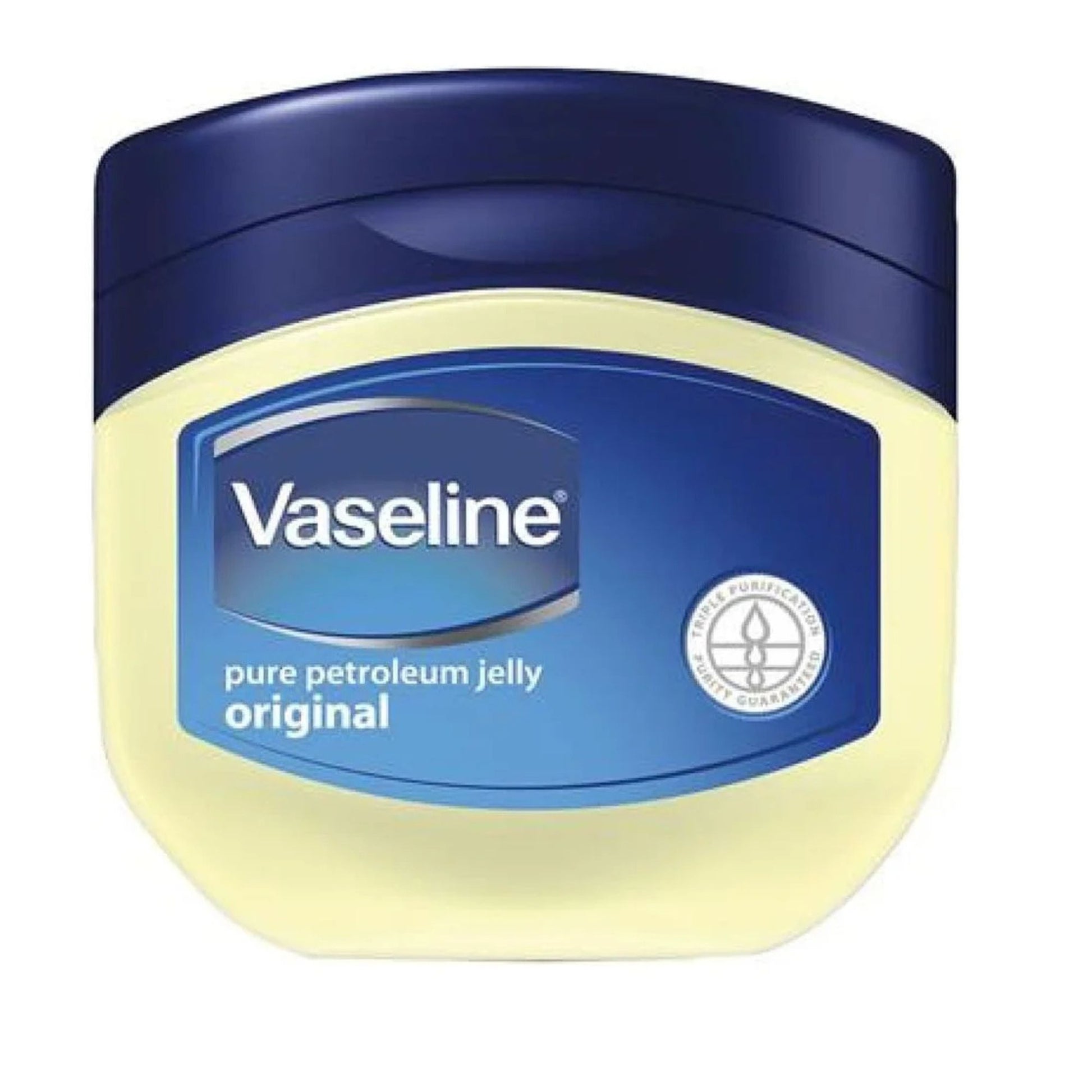 Vaseline pure petroleum jelly jar on a white background