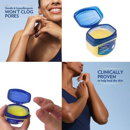 Advertisement for a skincare product showing a jar of cream, a person applying it, and text about its benefits.
