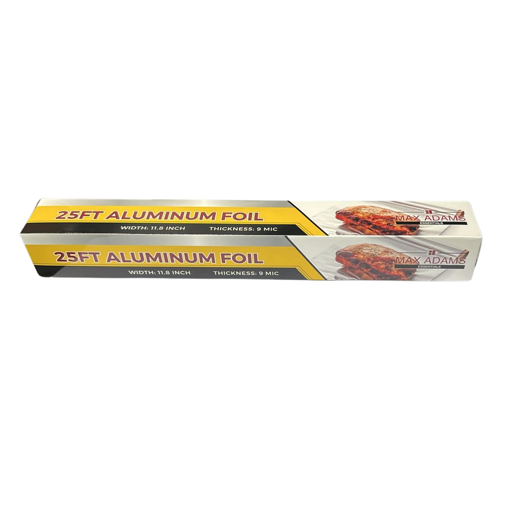 Max Adams Essential Aluminum Foil – 25 Ft Roll, 11.8 in Wide, 9 Microns Thick Household Storage Bags Foil Wrap main product