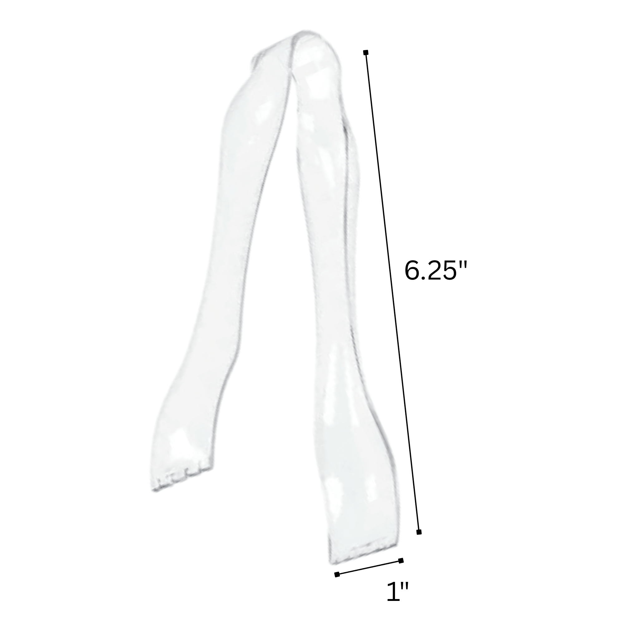 Mini Clear Plastic Serving Tongs 6.25" x 1" Serving 2 Pack Utensils product detail image