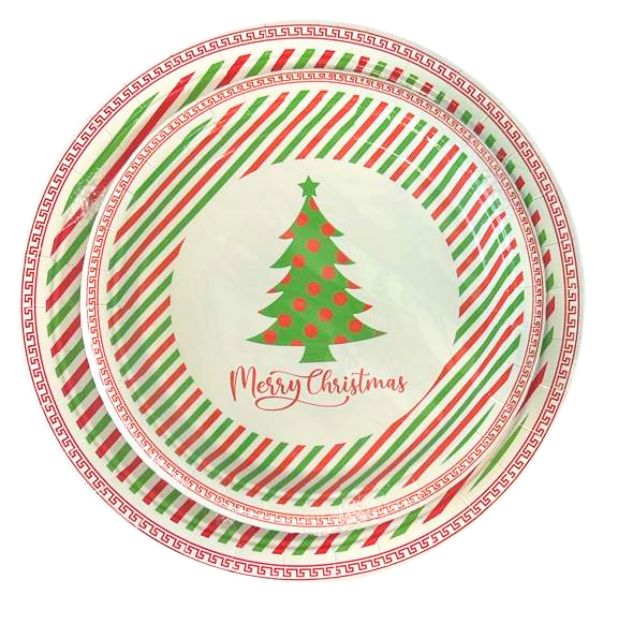 7" Merry Christmas Tree Paper Plates : 8 Pack Kitchen Catalog, Disposable Plates size and feature image