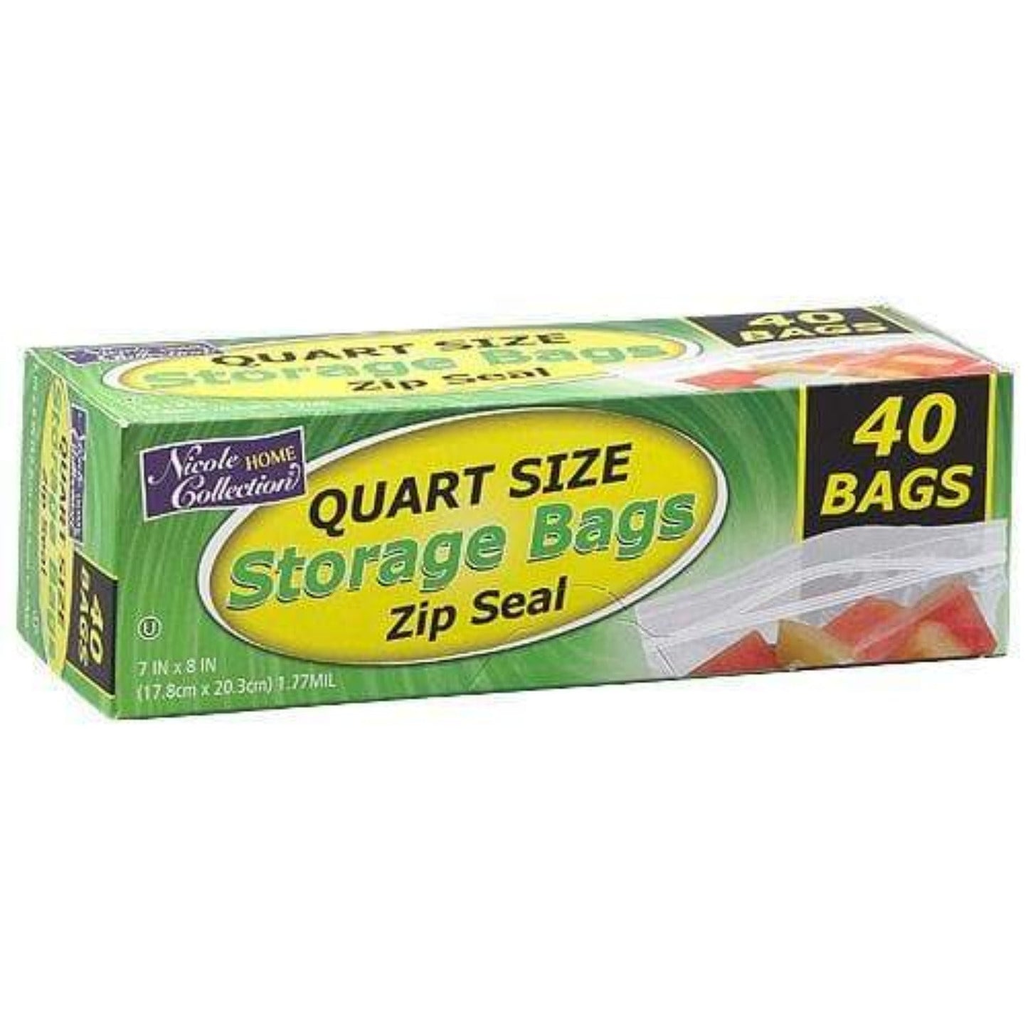 Quart Size Bags Zip Seal Plastic Storage Food Storage & Serving VeZee