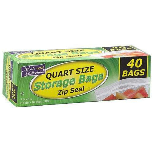 Quart Size Bags Zip Seal Plastic Storage Food Storage & Serving VeZee
