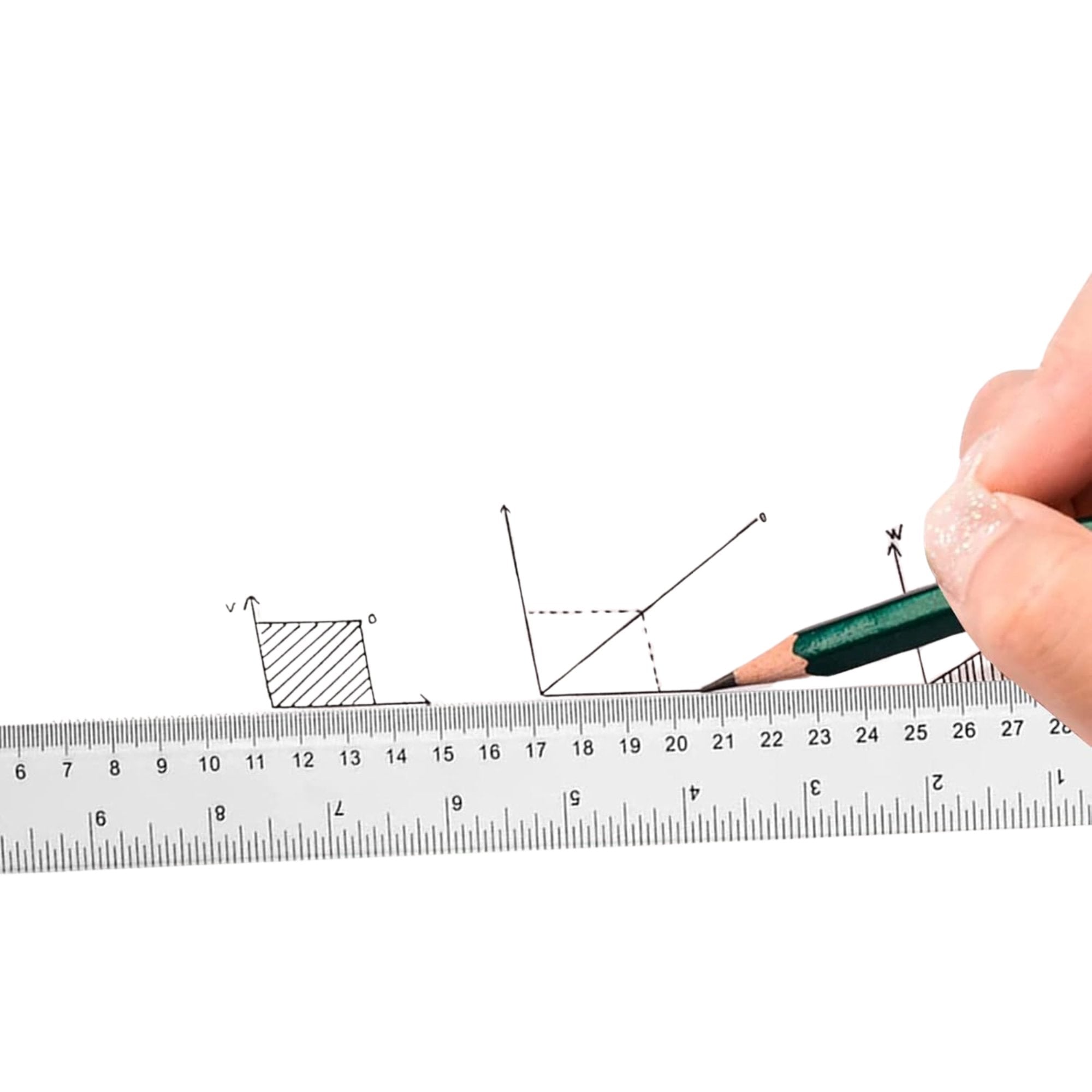 12" Acrylic Clear Ruler with Raised Center Grip: 1 Pack Rulers lifestyle use image