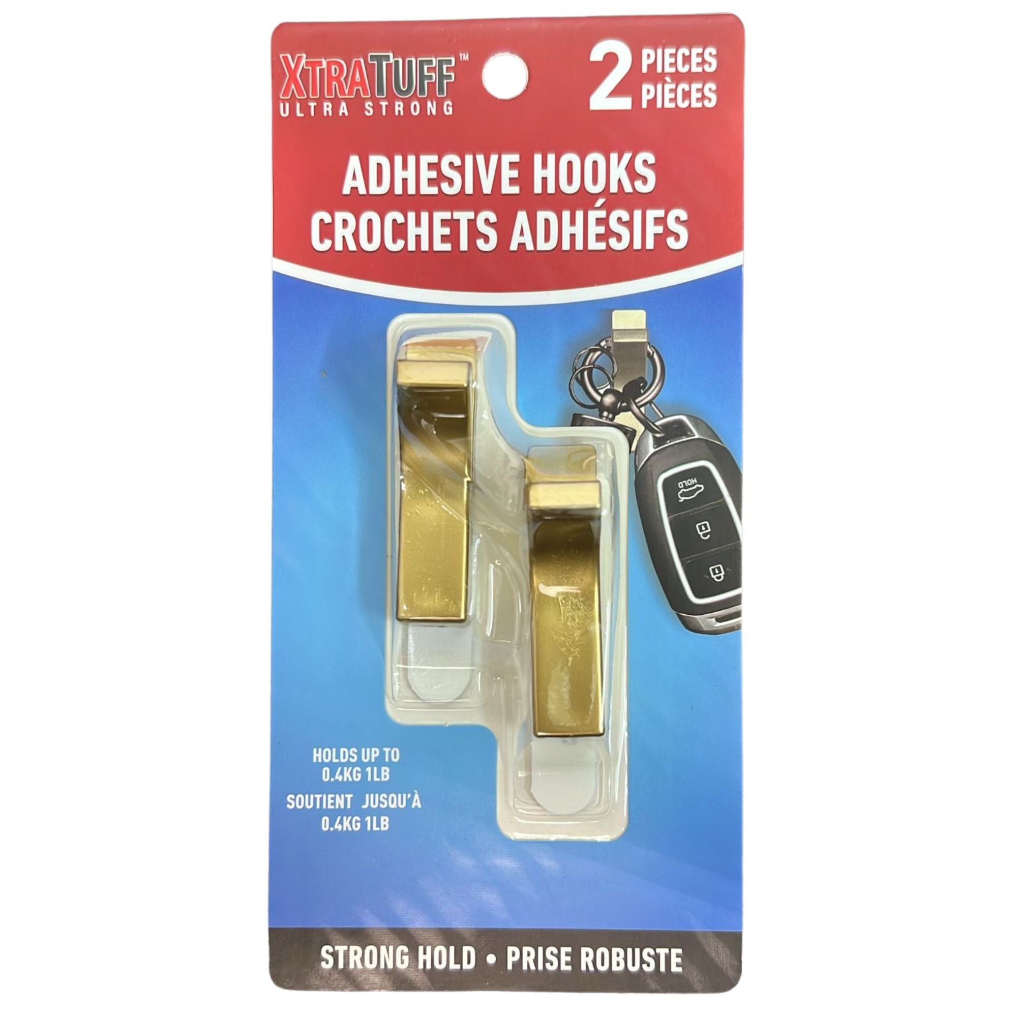 2" Adhesive Golden Hooks: 2 Pack Utility Hooks Hardware size and feature image