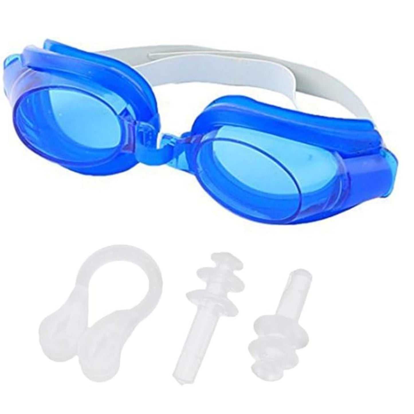 Adult Swim Goggles with Earplugs & Nose Clip
