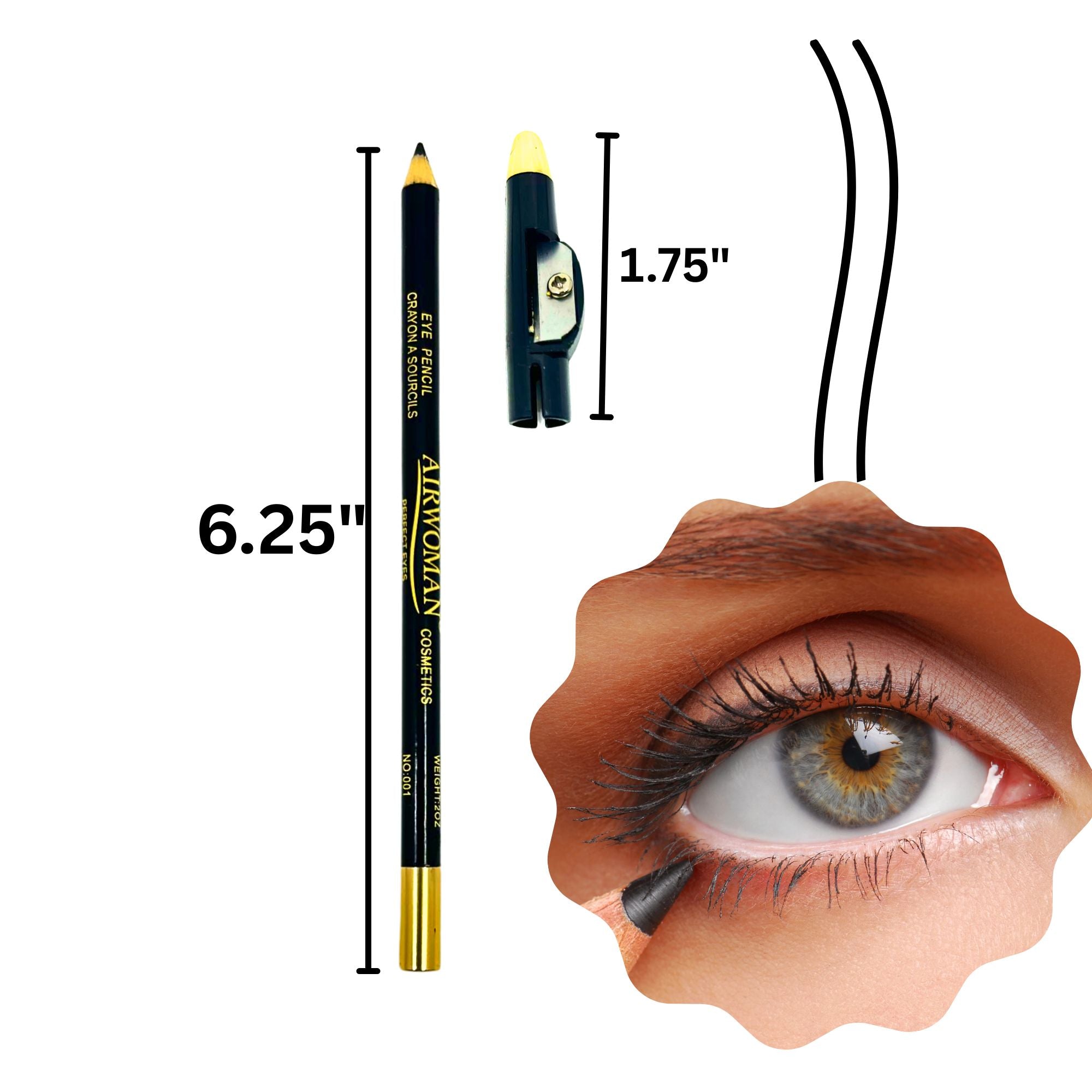 Airwoman Long Lasting Eye Pencils with Sharpner: 1 Pack Eye Pencil Holiday Gift makeup product detail image