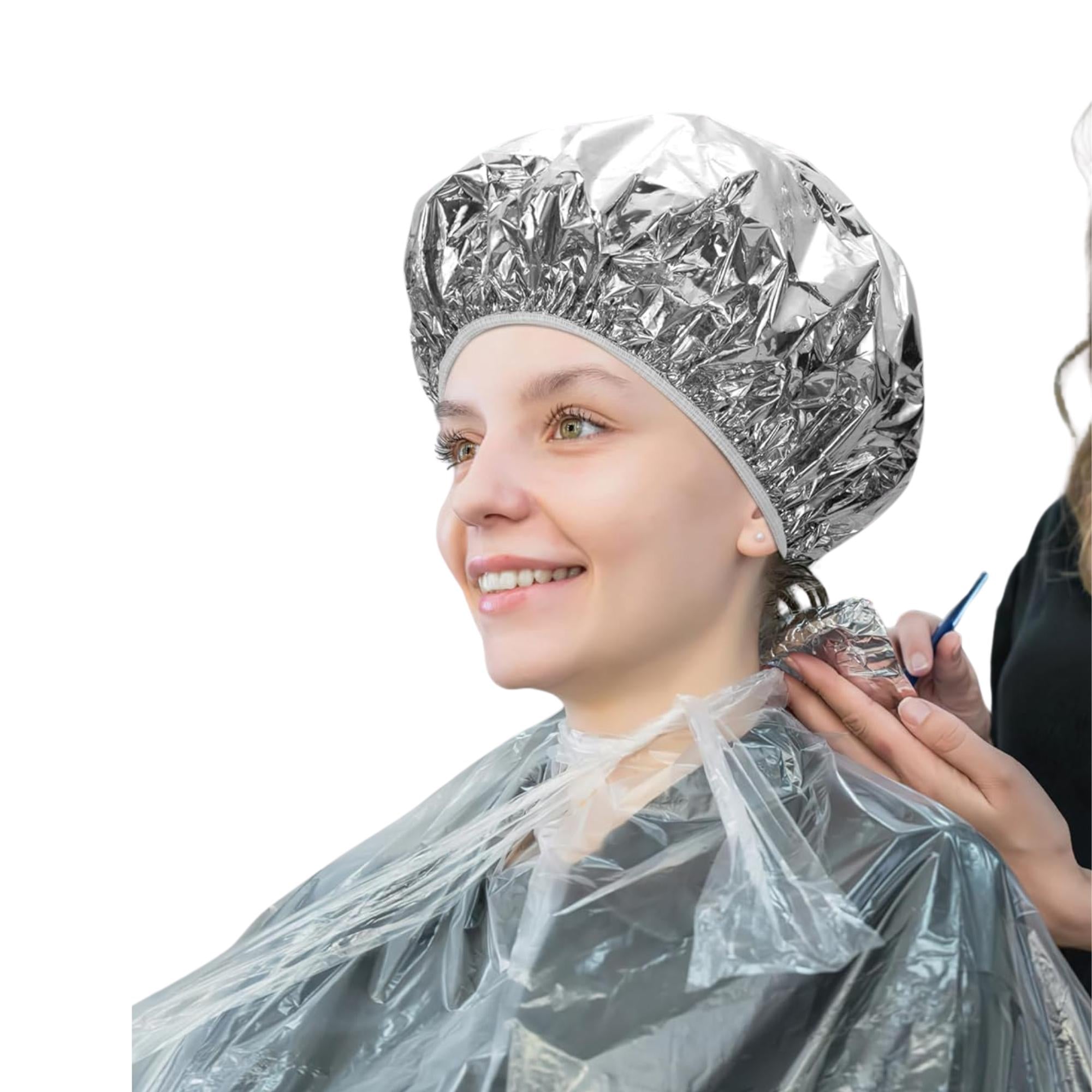 Aluminum Foil Hair Coloring Cap – X Large: 1 Pack Shower Caps Bath Essentials Bathroom Hair hairs lifestyle use image