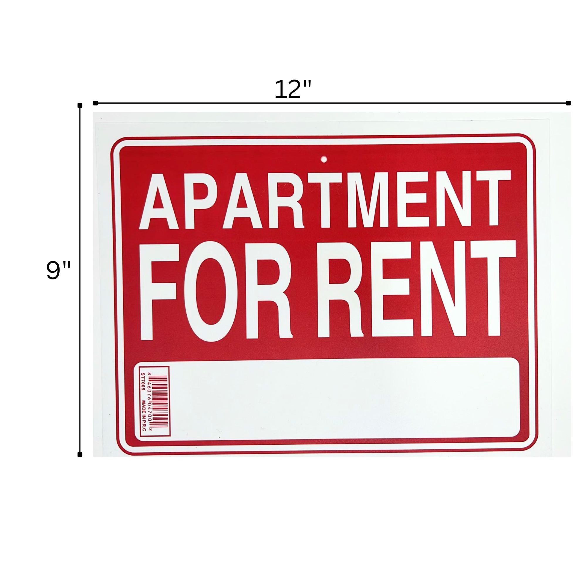 9"X12" "APARTMENT FOR RENT" Plastic Signage Sign 1 Pack Facility Identification Signs Outdoor product detail image