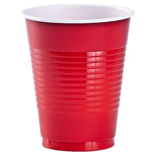 Disposable 18oz Apple Red Plastic Cups