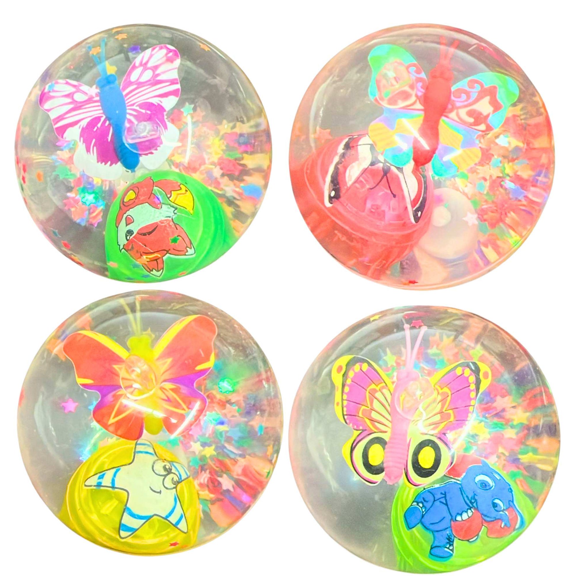 Assorted Butterfly Inside Bouncing Ball | Fun, High-Bounce Toy for Kids