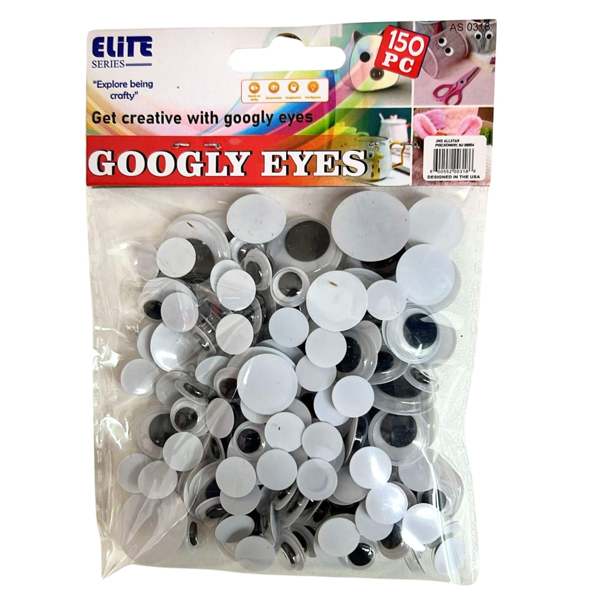 150 pcs Assorted Sizes Googly Eyes – Wiggly, Wobbly, Moving Eyes for Crafts: 150 Pack DIY size and feature image