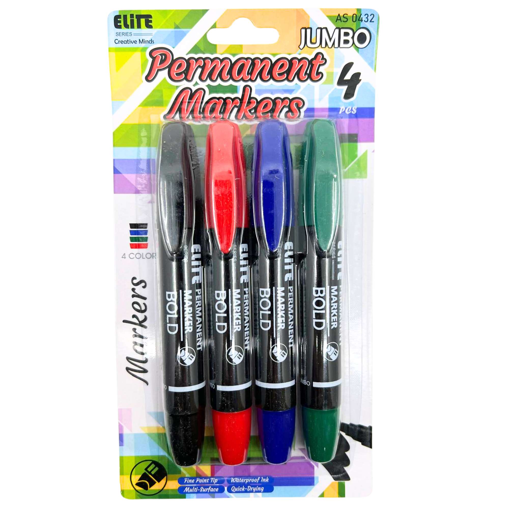 Assortment Permanent Markers: 4 Pack main product image