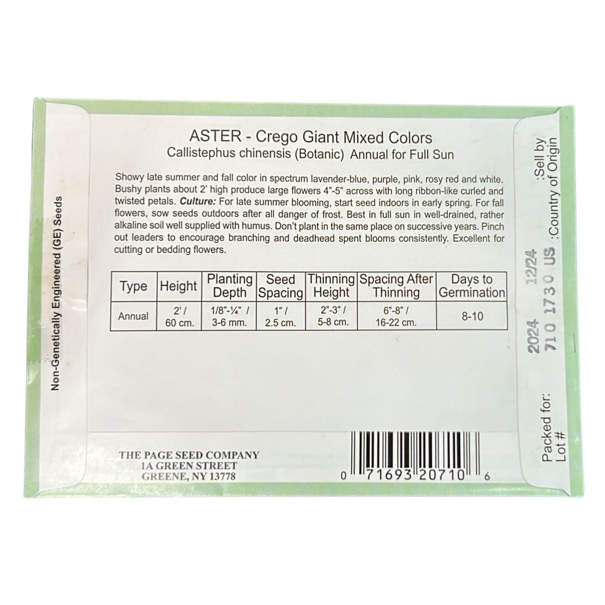 Valley Greene 140mg Aster Crego Giant Mixed Colors