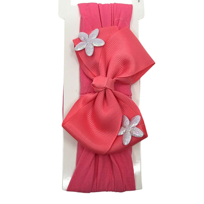 Baby Bow Headband with Shining Silver Stars – Soft & Stretchy for Newborns and Infants