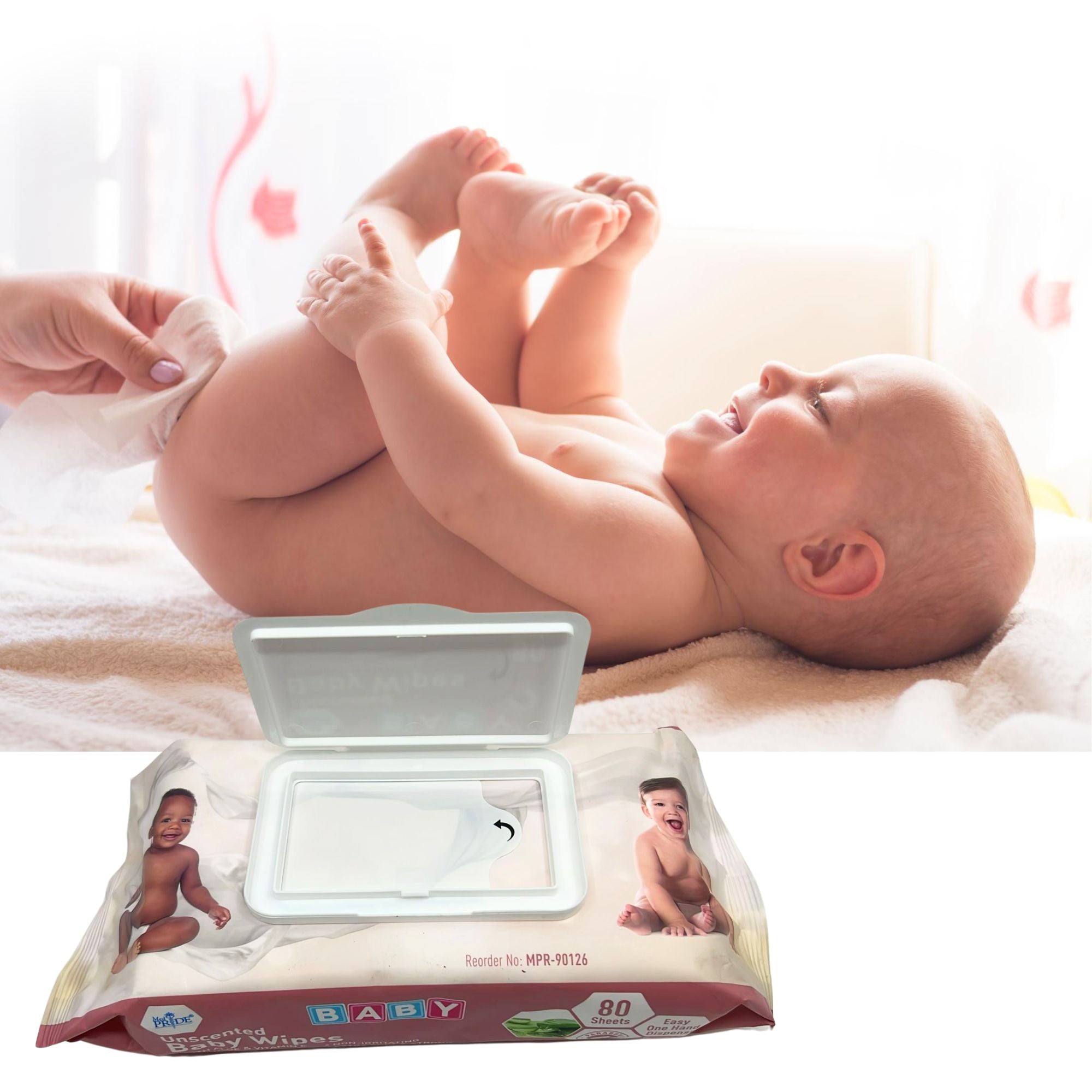 Disposable Unscented Baby Wipes: 80 Pack Disposable Baby Wipes Kids Accessories Wipe product image 5