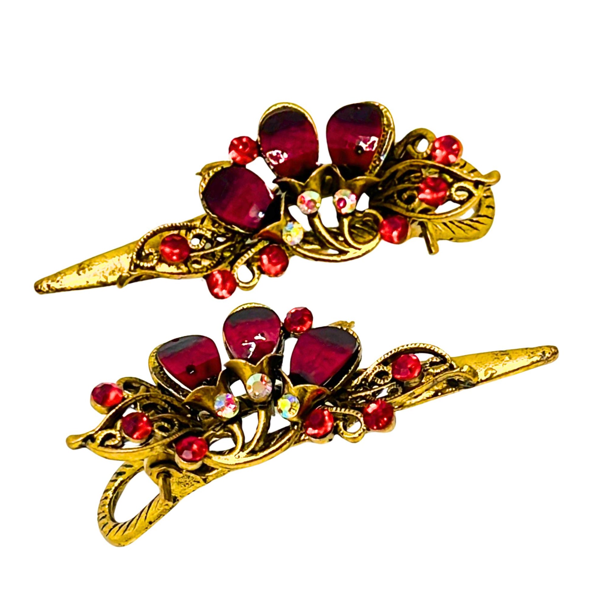 Vintage Hair Clip with Precious Stones