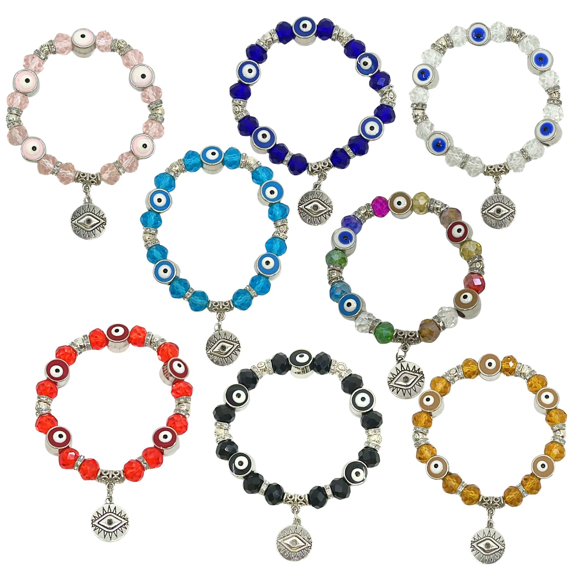 Evil Eye Colorful Bead Bracelet: 1 Pack Bracelets main product image