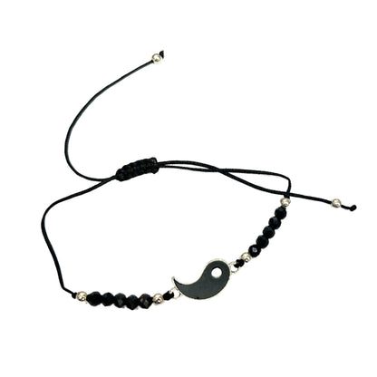 Black & Red Adjustable Beaded Fish Eye Wristbands