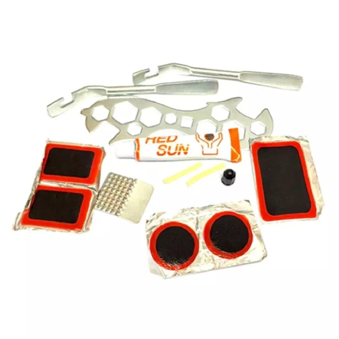 Bike Tire Repair Kit Bicycle Cycle Tube Puncture Patch Levers Spanner Tool