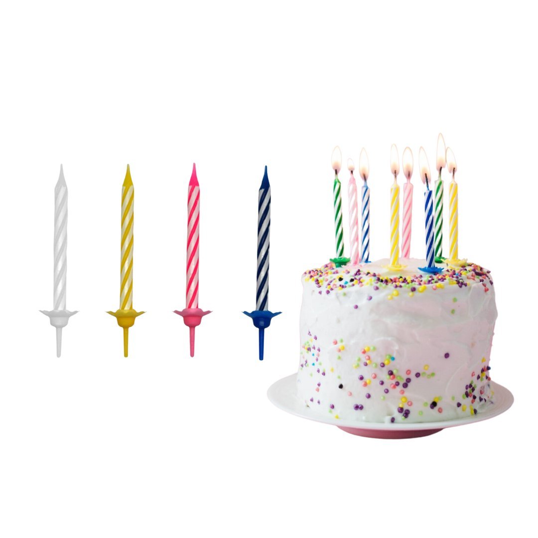 Birthday Candles with Decorative Holders Set: 24 Pack Birthday Candle Birthdays size and feature image