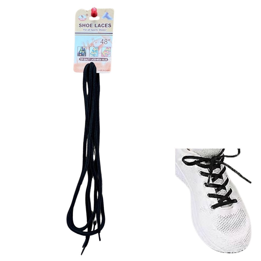 Black 48 Inches Shoe Laces for All Sports Shoes 1 Pair Shoelaces Foot product detail image