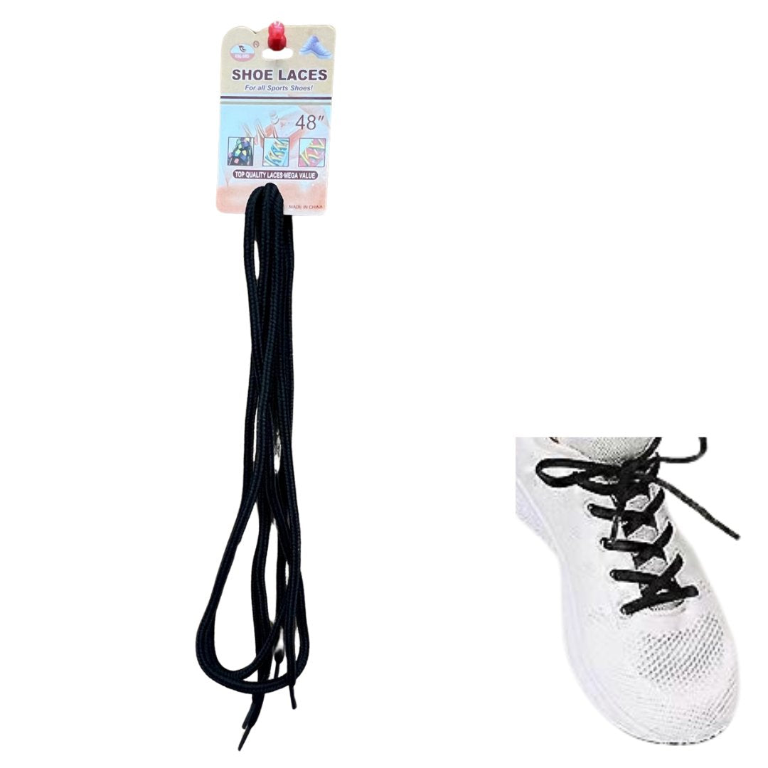 Black 48-Inches Shoe Laces for All Sports Shoes