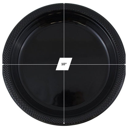 Disposable 10" Black Diner Plastic Plates