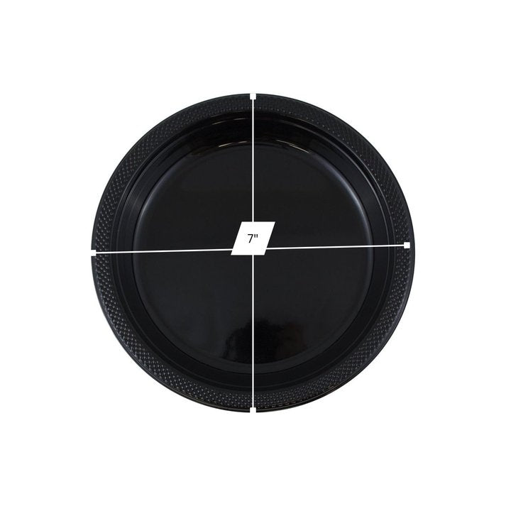 Disposable 7" Black Salad Plastic Plates: 6 Pack Kitchen Catalog, Disposable Plates product detail image