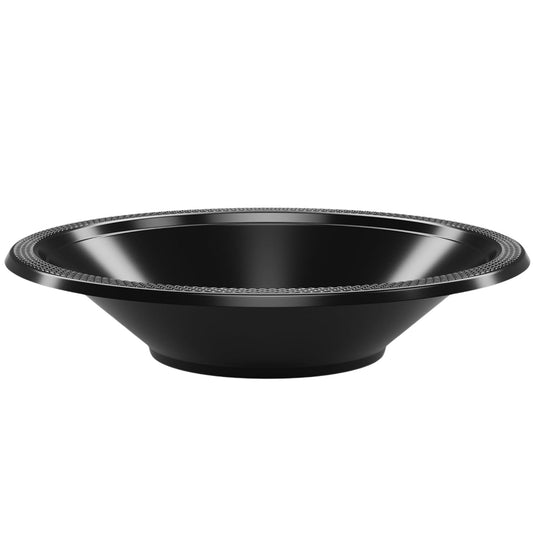 Disposable 15oz Black Plastic Bowl