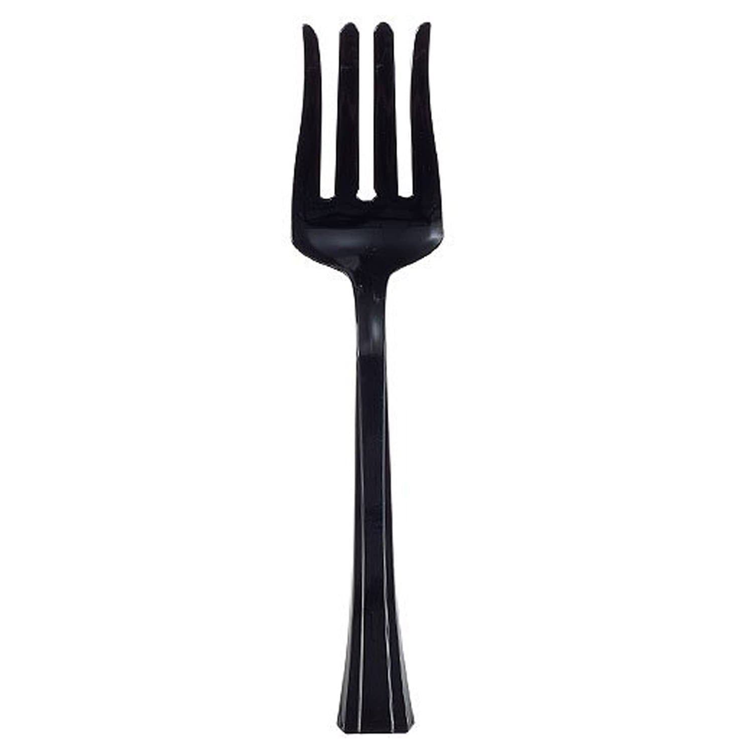 12" Black heavy weight plastic serving fork: 2 Pack Disposable Forks size and feature image