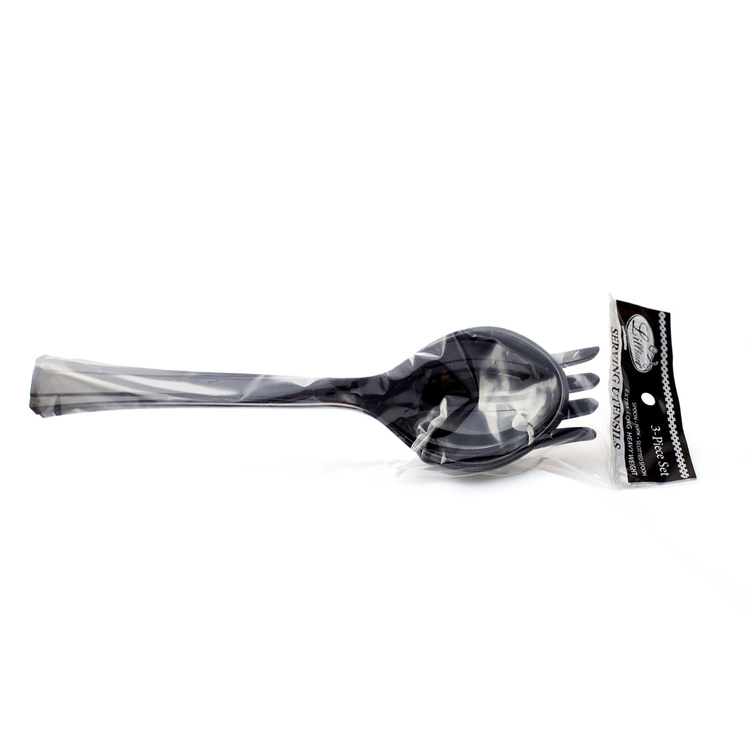 Black heavy weight plastic serving fork