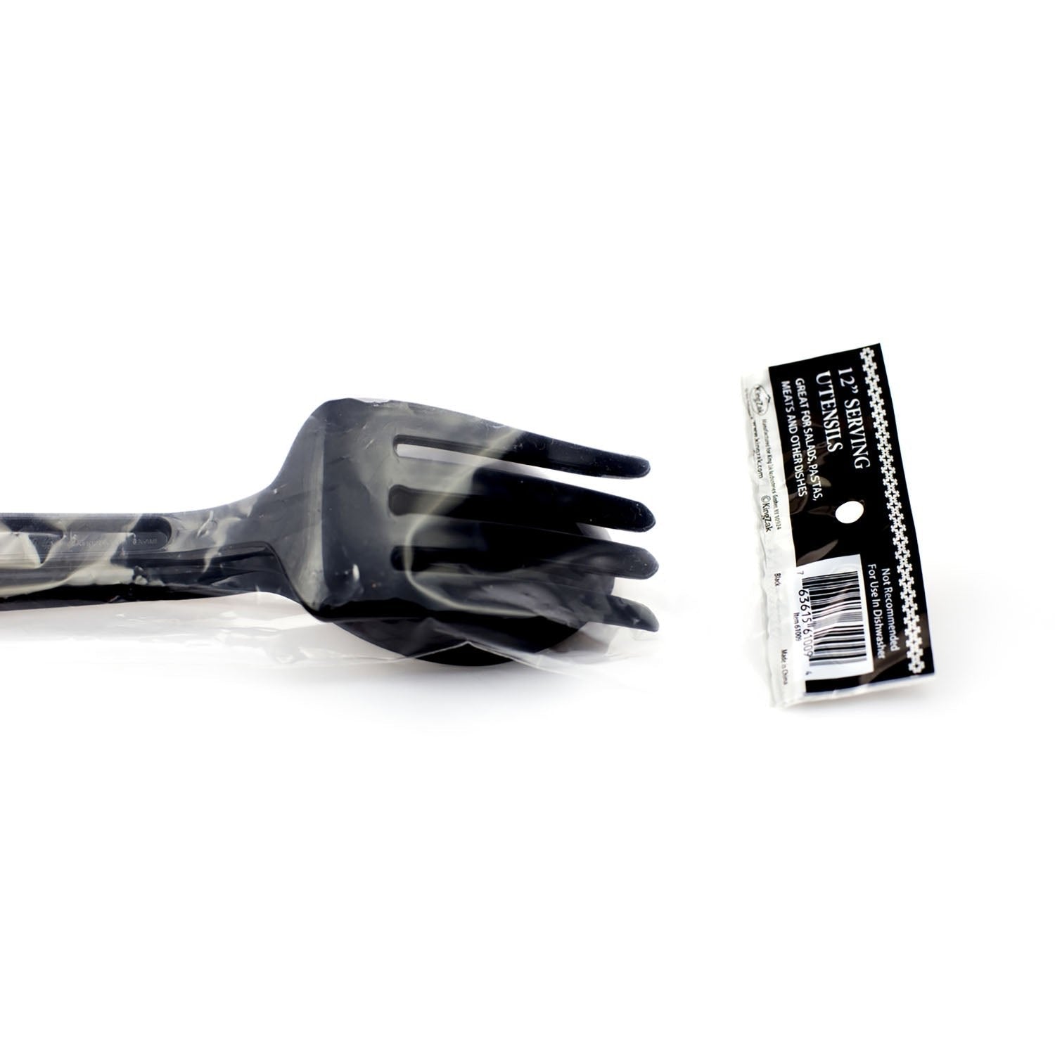 black heavy weight plastic serving fork