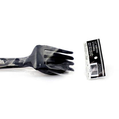 black heavy weight plastic serving fork