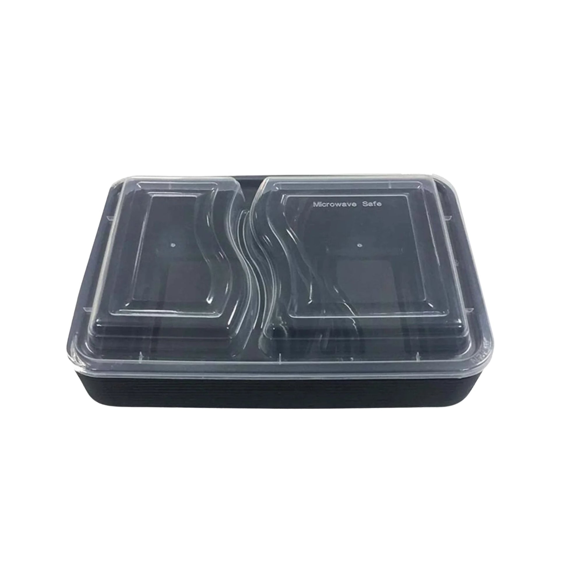 Black Rectangular Meal Prep Containers With Clear Lids