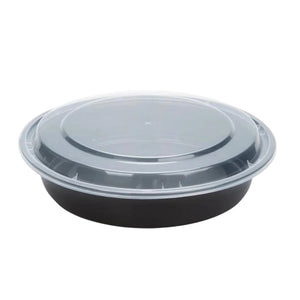 16oz Black Meal Prep/Round Bento Box Disposable Container with Clear Lid: 4 Pack Kitchen Catalog,Take Out Containers Storage