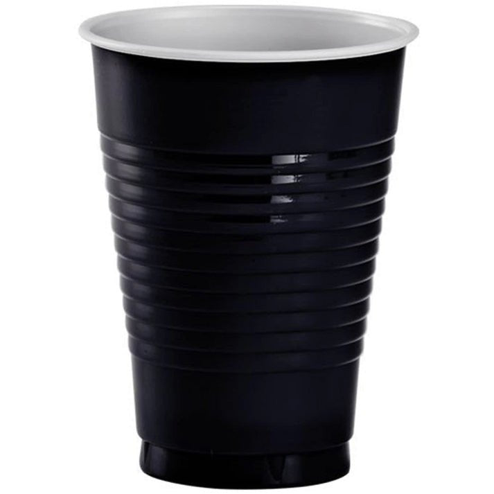 Disposable 18oz Black Plastic Cups
